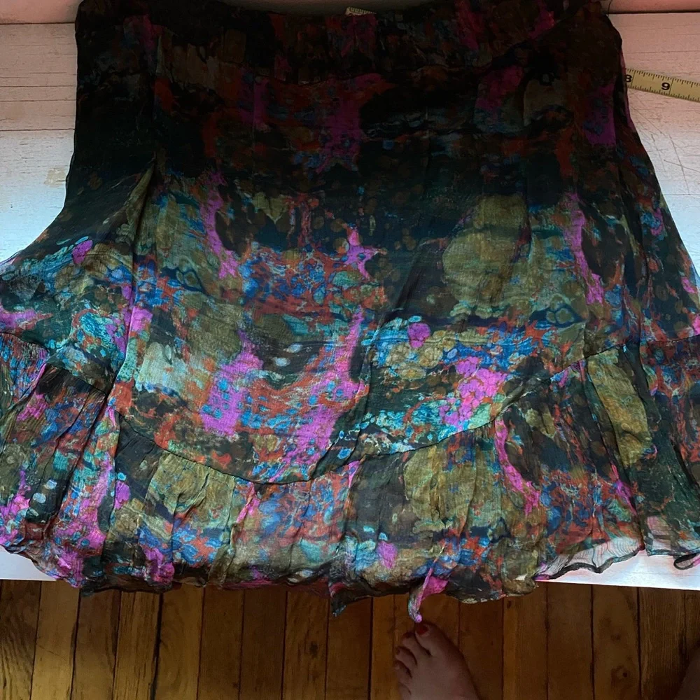 IRO multi colored skirt with ruffled hem size 34 - Picture 3 of 5